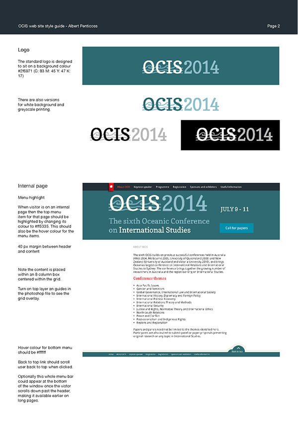 OCIS 2014 design specification page 2